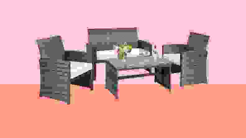 PATIO SET WITH COUCHES AND TABLE