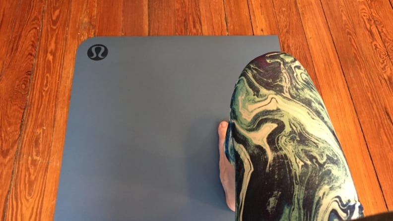 Lululemon's yoga mat is sticky yet padded to support your practice.