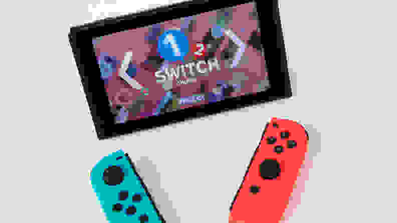 Nintendo Switch with joy-cons.