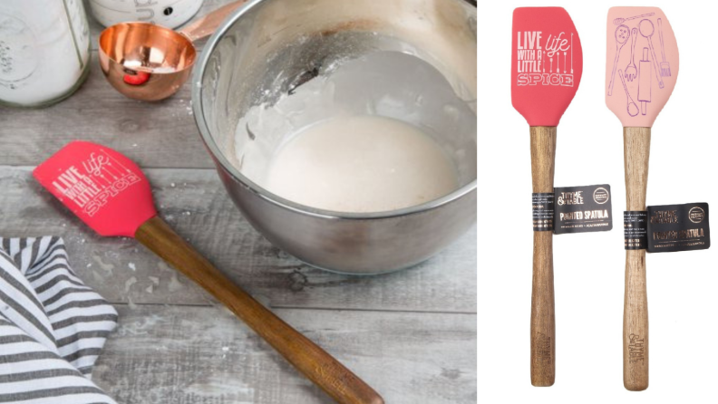 Thyme and Table adorns these coral spatulas with cute designs and clever sayings
