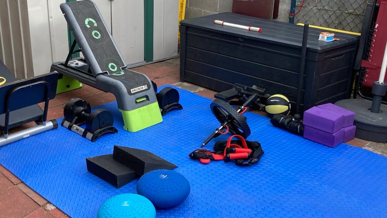 Gym in backyard.