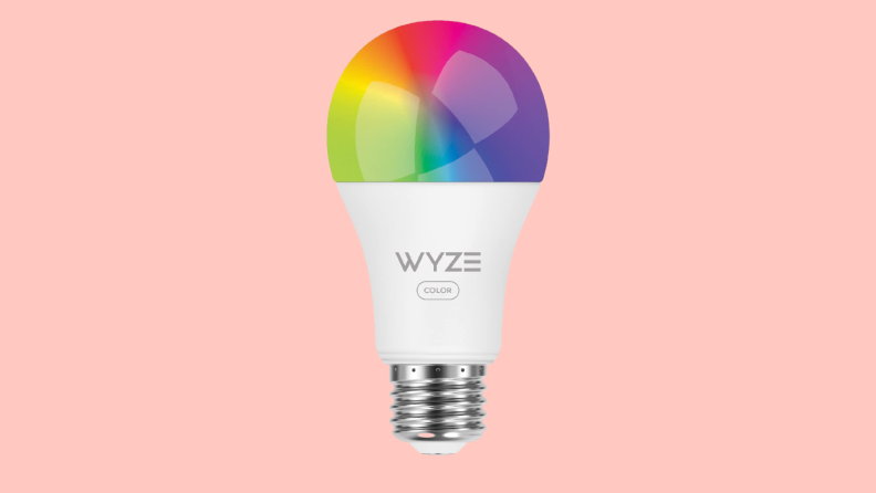 The Wyze Bulb Color on a peach-colored background