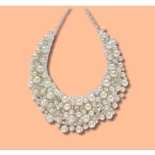 Product image of Glass Pearl Cluster Bib Necklace is an elegant piece of jewlery.