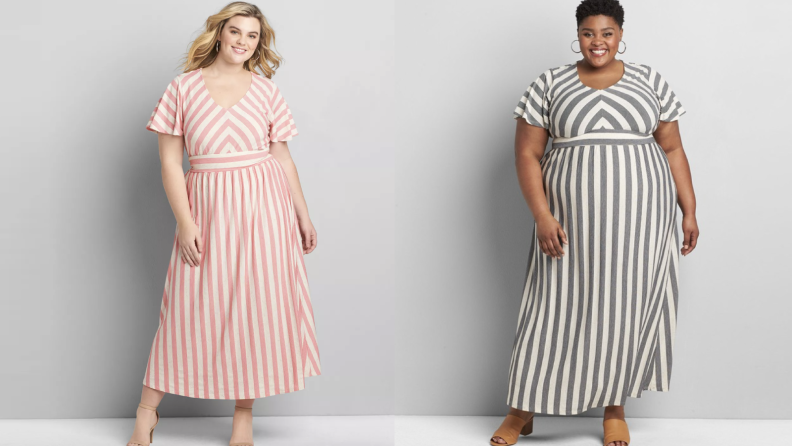 Lane Bryant plus-size striped maxi dress