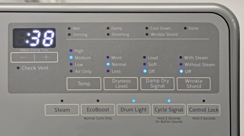 Whirlpool WED90HEFC Controls