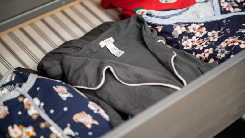 Pajamas in a drawer.