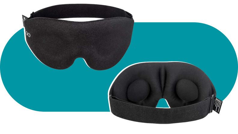 Front and back of MZOO Sleep Eye mask.