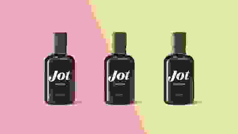 Three bottles of Jot instant coffee.