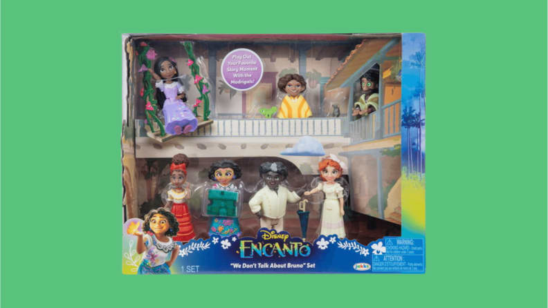 Zestaw zabawek z postaciami Disney Encanto w opakowaniu.