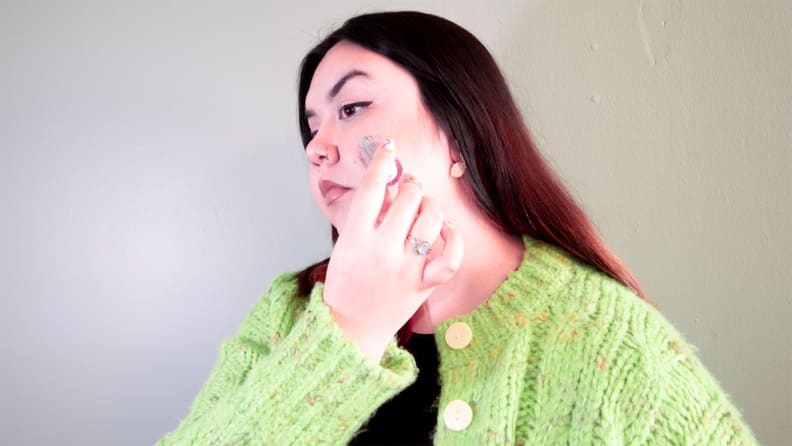 The author applying the Light Lock Stick.