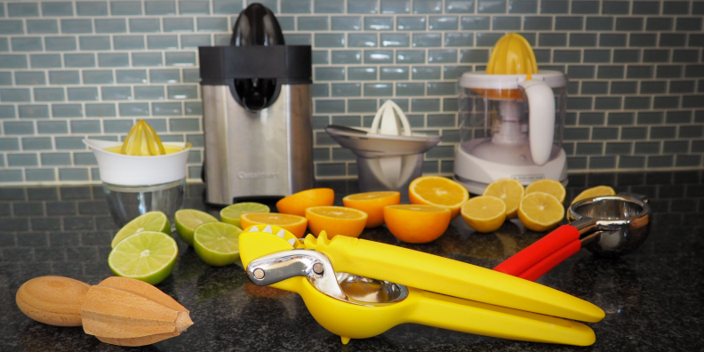 We tested different kinds of citrus juicers: handheld squeezers, wooden reamers, tabletop hand juicers, and motorized models.