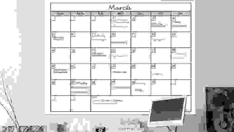 A wall calendar doubles as Command Central when corralling schedules.