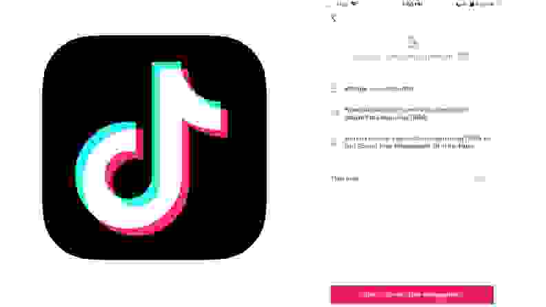 TikTok emblem and screenshot of screen management