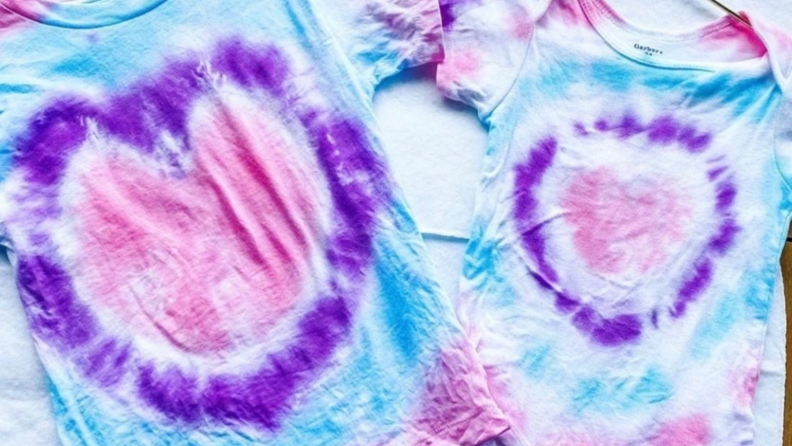Two tie dyed shirts