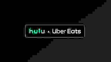 Hulu x Uber Eats的logo以黑色为背景