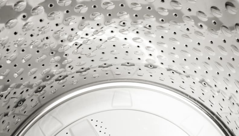 The texture on the stainless steel drum helps get your clothes clean.
