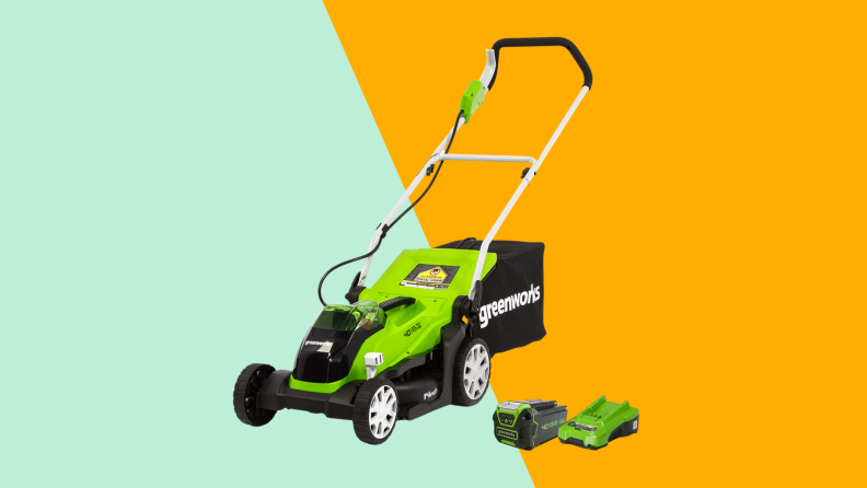 Green and black lawnmower.