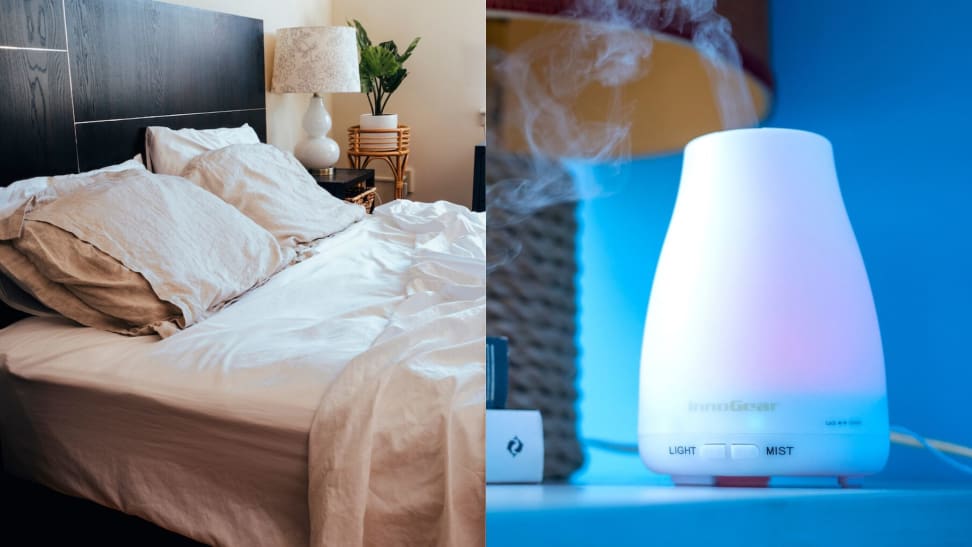 Brooklinen sheets and InnoGear oil diffuser are two great self-care products