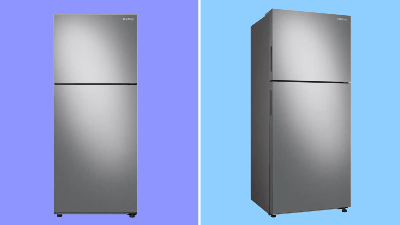 Product shot of the Samsung 15.6 cu. ft. capacity Top Freezer Refrigerator.