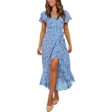 Product image of Zesica Bohemian Floral Printed Wrap Dress