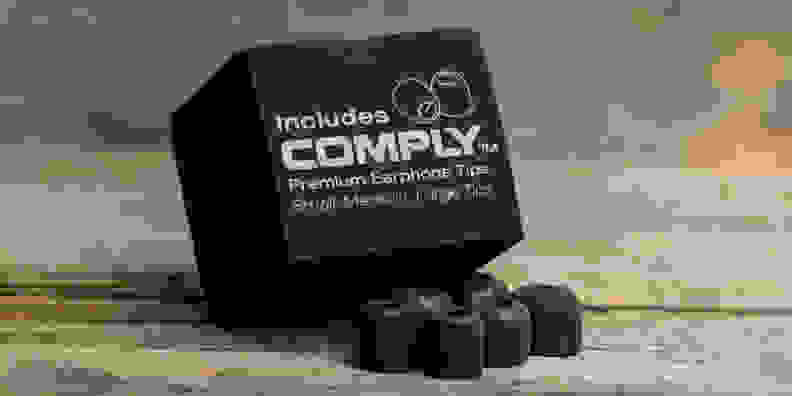 A photo of the Beyerdynamic Astell & Kern AK T8iE's Comply Tx 400 memory foam tips.