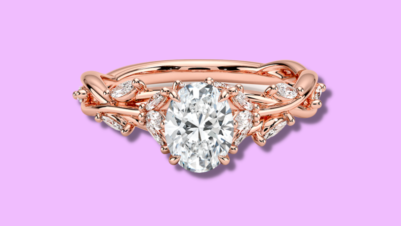 Diamond ring in rose gold setting