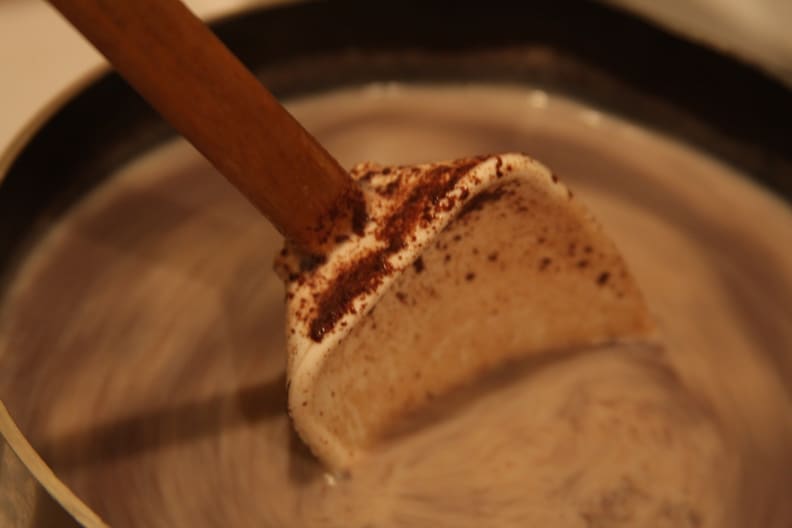 hot chocolate stirred
