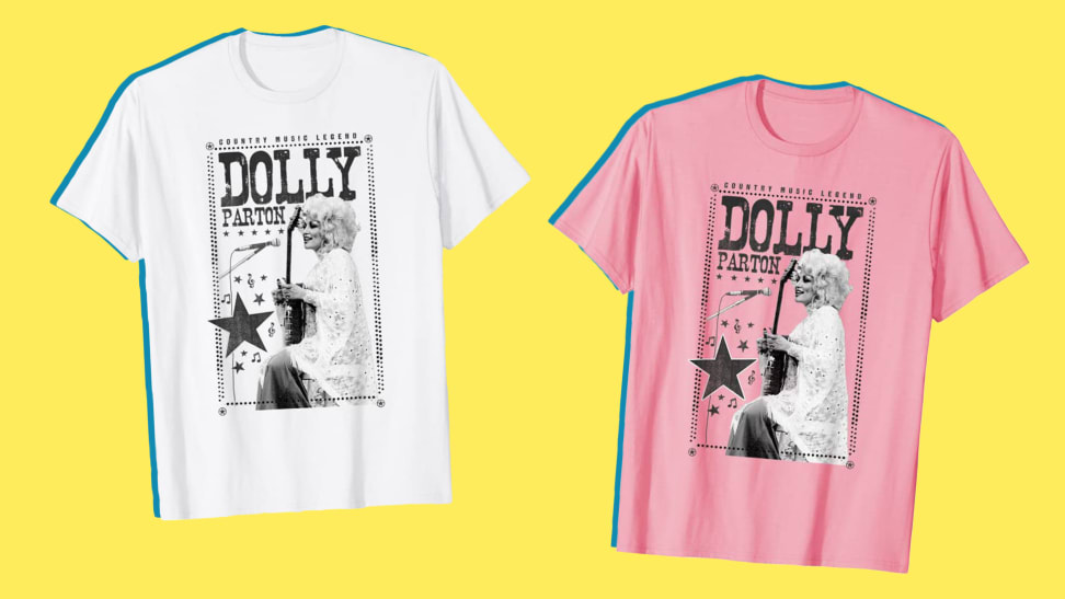 Two Dolly Parton t-shirts - one pink one white