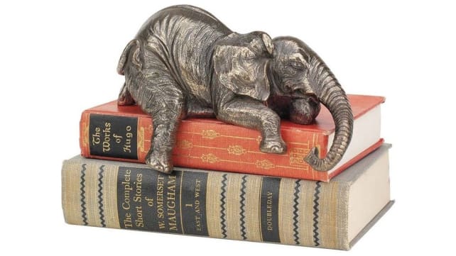 Ernest the Lounging Elephant Sitting Statue