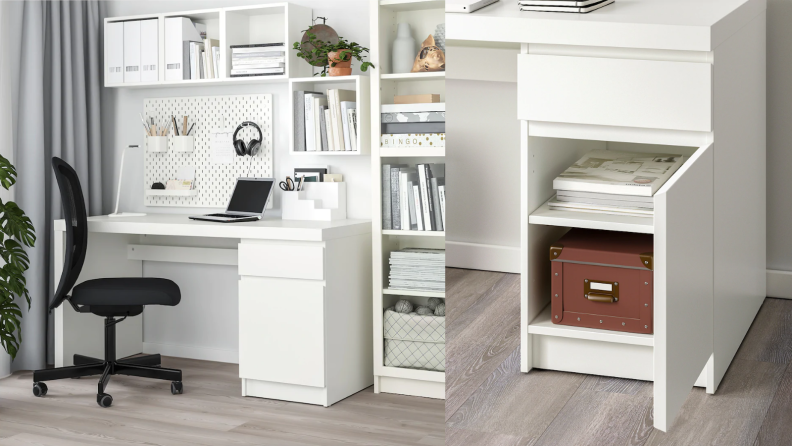 White malm desk