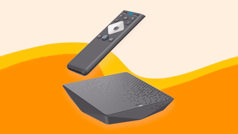 Xfinity Flex streaming box on an orange background