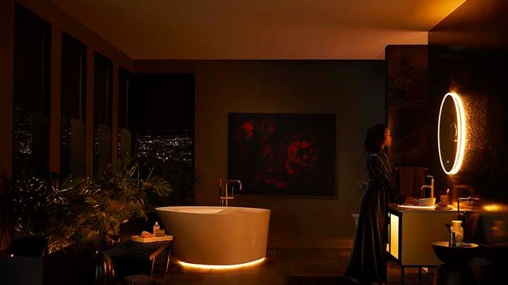 Kohler's bathroom fixtures light up if you need to use it in the middle of the night