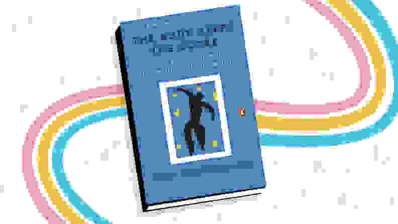 rainbow background with book cover on top of "The Body Keeps the Score: Brain, Mind, and Body in the Healing of Trauma"