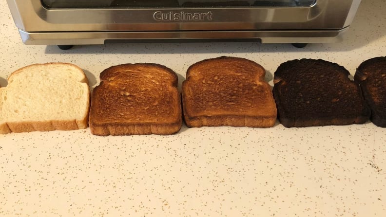 Shades of toast tested in an air fryer toaster oven