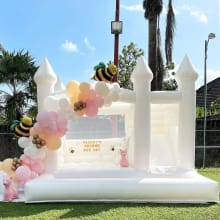 Product image of White Bounce House with Slide and Air Blower