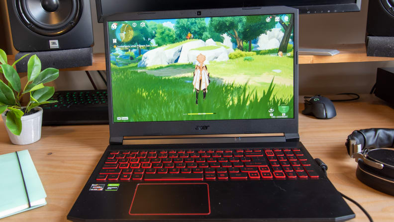 a game plays on a laptop screen