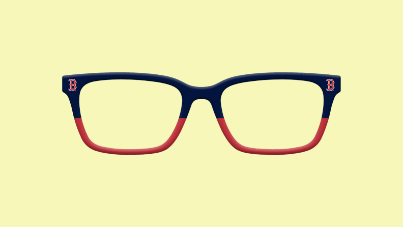 top of glasses on yellow background