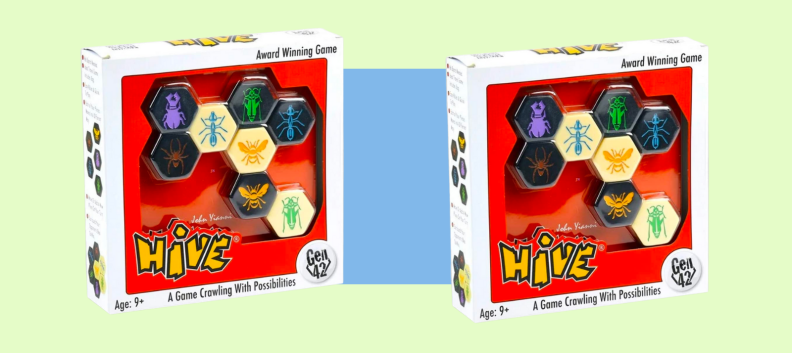 Multiple images of a board game against a green background.