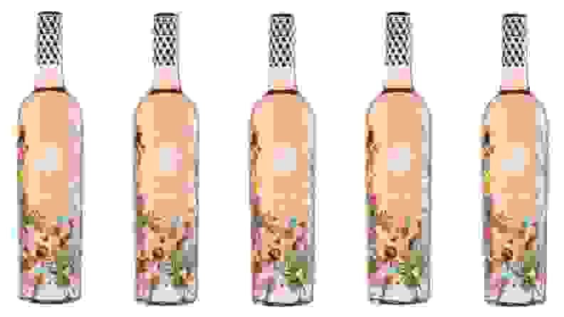 Bottles of rosé against a white background.