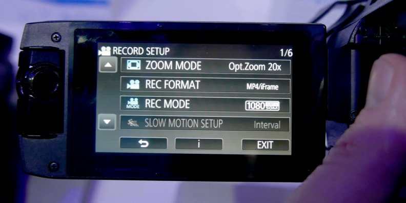 The menu is exactly what you expect if you've used a camcorder before, with all touch controls.