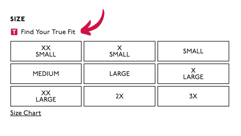 TRUE Fit Size Chart – TRUE.