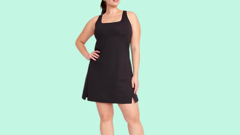 OLD NAVY NEW Women's BLACK PowerSoft Sleeveless Shelf-Bra Support Dress -  XXL