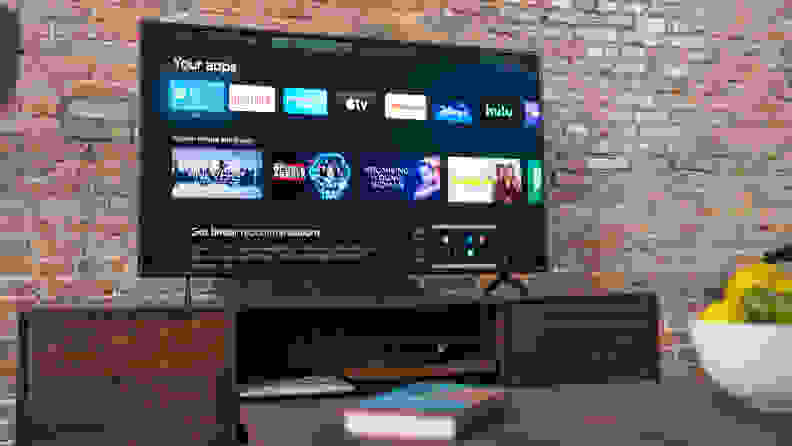 The Google TV smart platform home screen, as seen on the Sony X80J