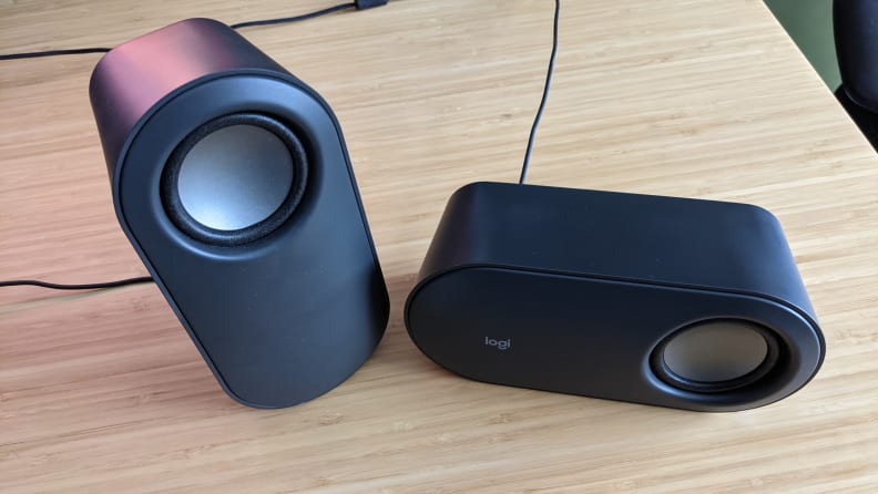 Logitech Z407, a pair of the best computer speakers, which have a woofer at one end and grill at the other