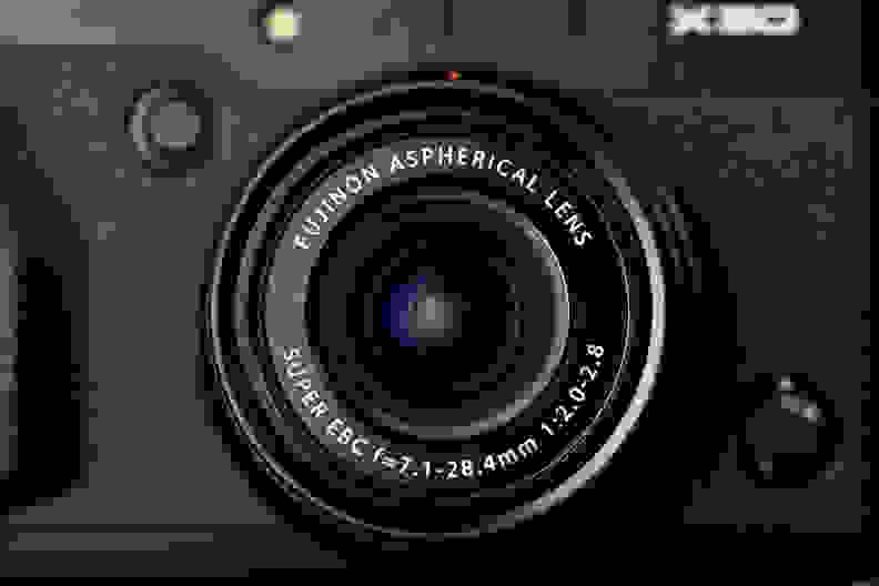 A photo of the Fujifilm X30's lens.