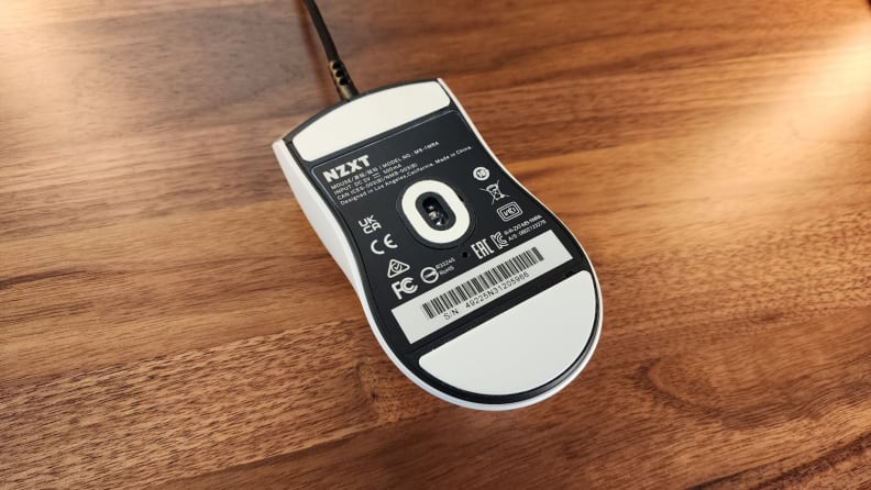 The bottom of the mouse.