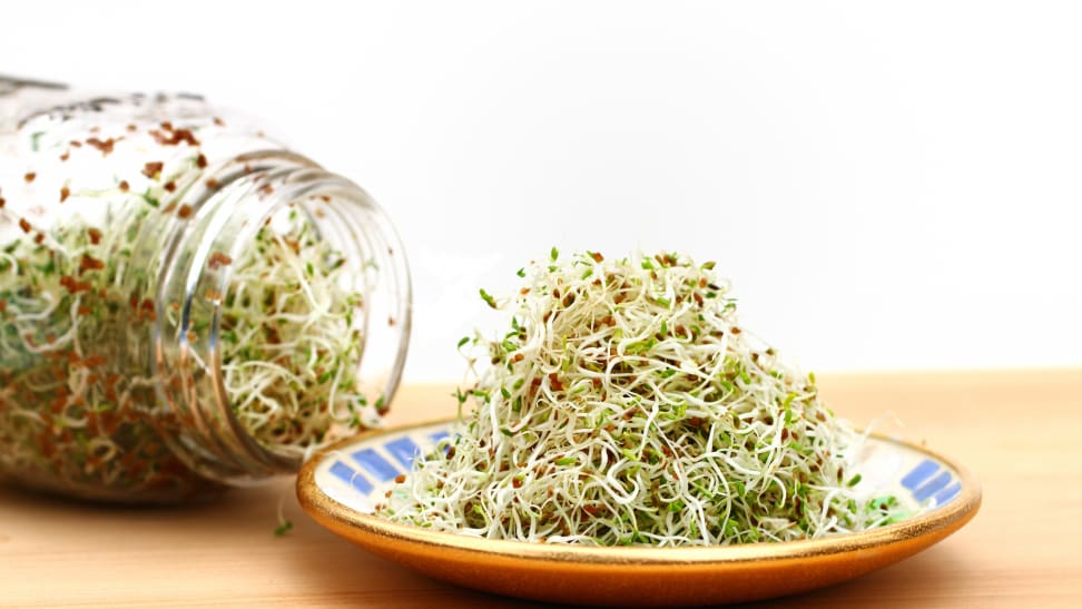 Sprouts, such as alfalfa sprouts, can pose a danger if not handled and cooked thoroughly.