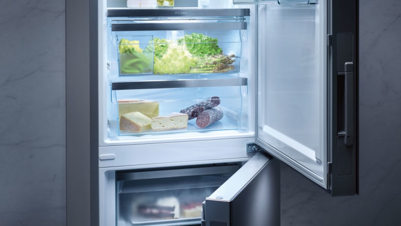 An open refrigerator