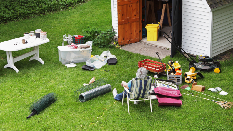 tool shed organization starts with an empty shed