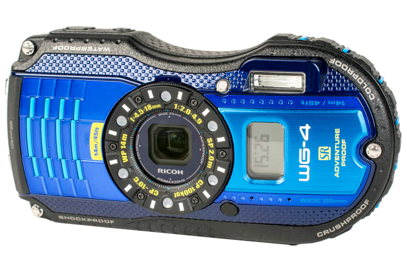 The WG-M1 takes styling cues right from Ricoh's WG-4 adventure-proof point-and-shoot.